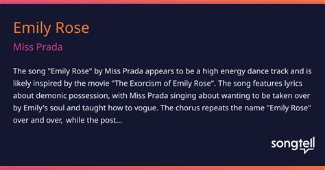 emily rose miss prada spotify|Meaning of Emily Rose by Miss Prada .